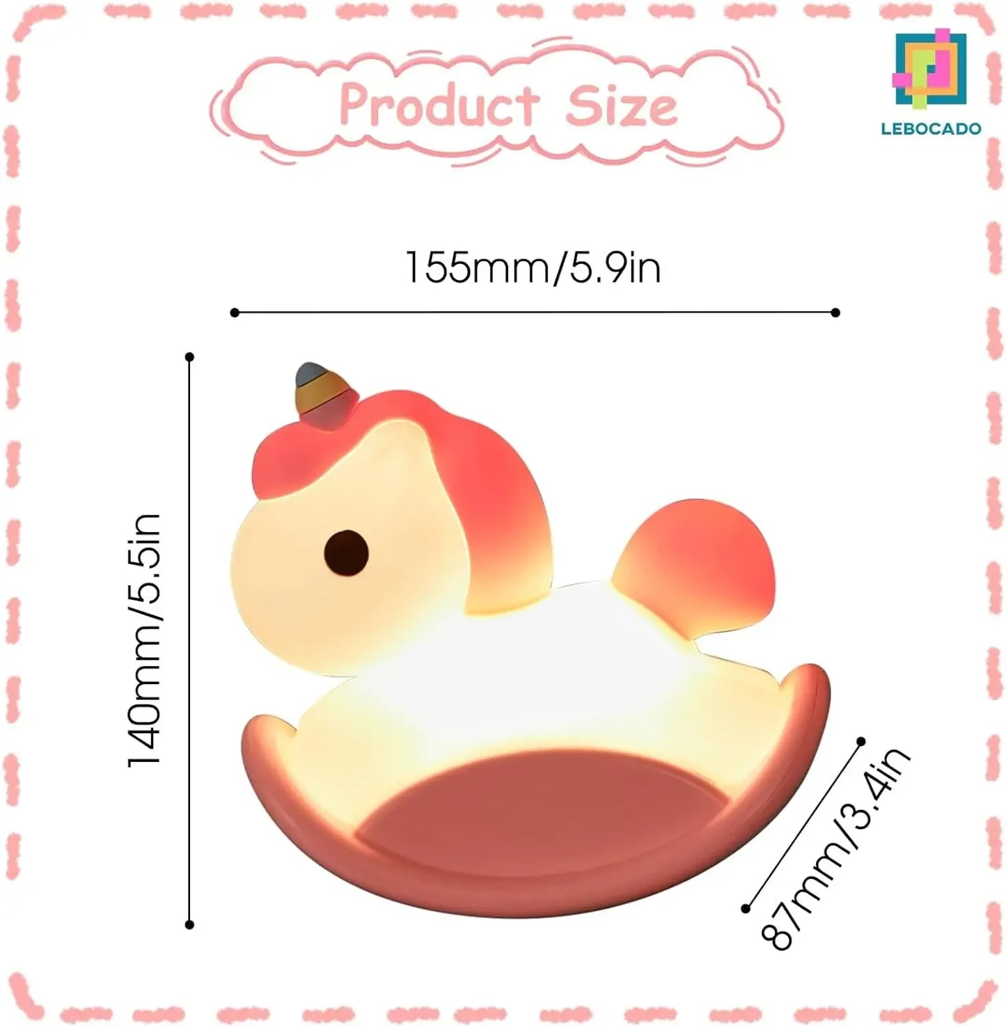 Veilleuse licorne rechargeable