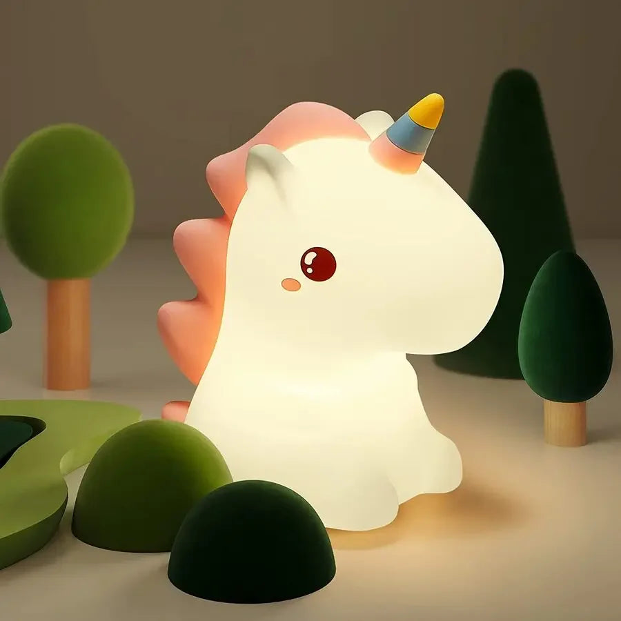 Veilleuse enfant licorne en silicone, lampe de nuit LED tactile USB rechargeable