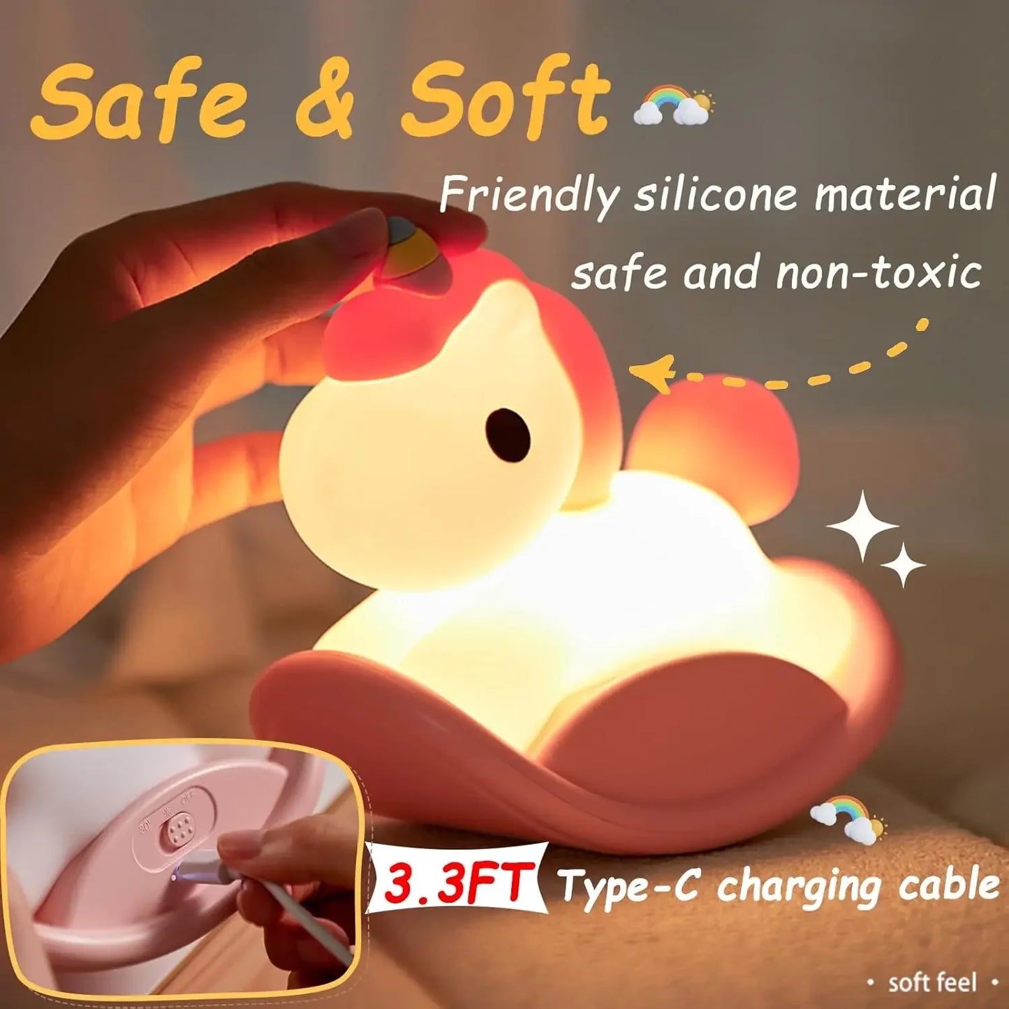 Veilleuse licorne rechargeable